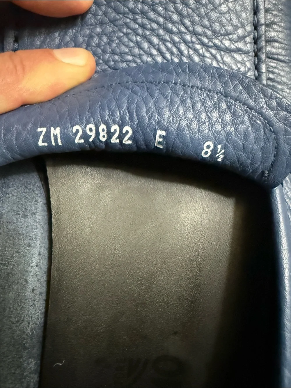 Salvatore Ferragamo Dark Blue Pebbled Leather Bit Slip-Ons